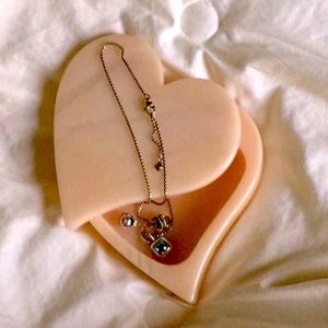 Rose quartz heart shaped jewelry holder